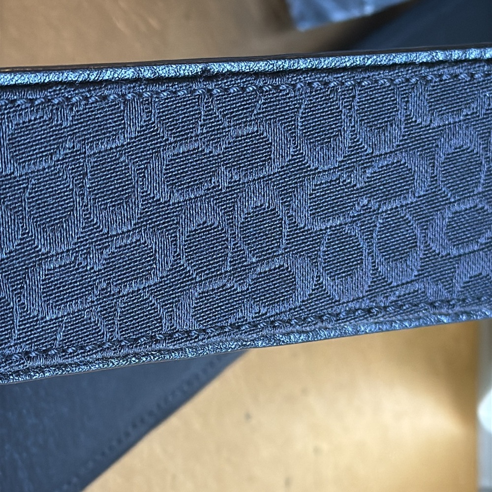 RARE! Coach Black Mini Sig Jacquard and Leather Belt #3977 - Picture 5 of 10